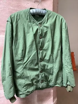 Vintage Original Green Quilted Military Jacket Liner Size C 48 • £22