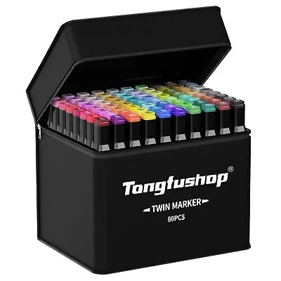 Tongfushop 60 Colored Marker Set Colouring Pens Markers Art Pens For Drawing • £18.71