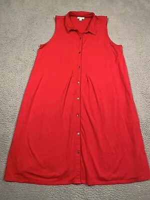 J Jill Collared Dress Sleeveless Collared Button Down Pockets Medium M Soft • $18