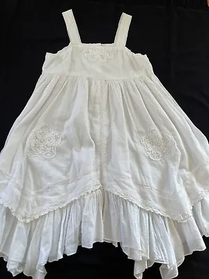 Mimi & Maggie EUC White Lace Embellished Layered Handkerchief Hem Sundress-6Yrs • $35