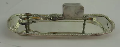 £48 • Buy 19th C Silver Plated Spring Candle Snuffers & Crested Tray By Thomas Harwood