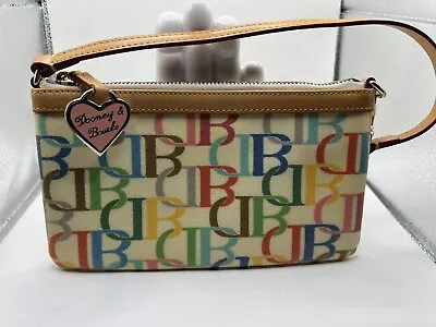 Dooney & Bourke Y2K Vintage RETRO Monogram D&B Logo Zip Wallet Wristlet Clutch • $8.99