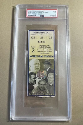 $74.99 • Buy 1998 Notre Dame Purdue 9/26 Drew Brees Pop 1 PSA 3 Ticket Stub NCAA Football 🏈