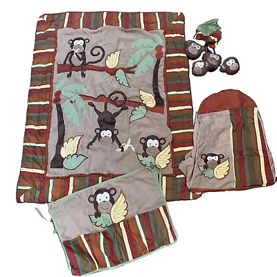 Sweet Jojo Designs  Crib Comforter & Accessories Monkey Jungle Time 4  Piece Set • $22.27