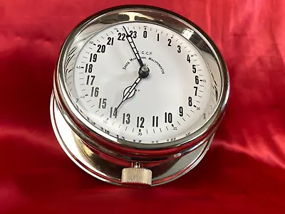 Antique 1951 IDEAL! DURABLE! 24H USSR RUSSIAN SUBMARINE NAVY MARINE SHIP CLOCK • $280