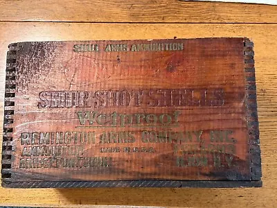 Vintage Remington Arms Shur Shot Shells Kleanbore 16 Gauge Wooden Dovetail Box • $48.75