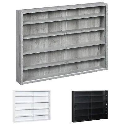 5-Tier Level Display Cabinet Case W/ 2 Glass Doors Adjustable Shelves • $68.99