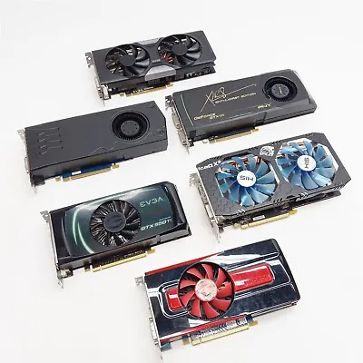 Mixed Brand GPU AMD HD 7770 GTX 550 Ti GTX 760 PNY GTX 580 RX 580 GTX 1060 LOT 6 • $229.99