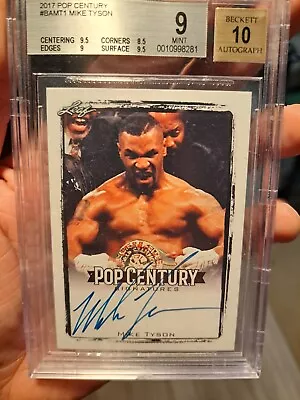 Mike Tyson Pop Century 2017 On Card Mint 9 Auto 10 • $221.82