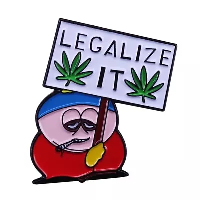 Eric Cartman Cannabis-Legalize It Weed Hat Pin Brooch Satirical Comedy Badge New • $4.69