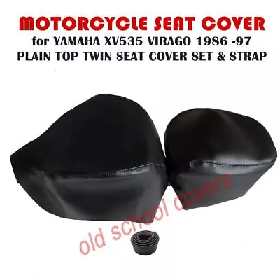 MOTORCYCLE SEAT COVER Fits YAMAHA XV535 VIRAGO 1986-97 PLAIN TOP TWIN SEAT SET • $62.16