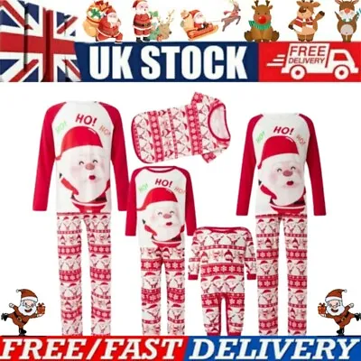 UK Family Santa Matching Xmas Pyjamas Christmas HoHoHo Sleepwear Pajamas PJS Set • £4.74