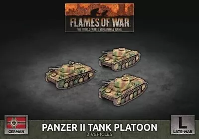 Flames Of War GBX183 Panzer II Tank Platoon (3 Tanks) Plastic Gaming Miniatures • $32