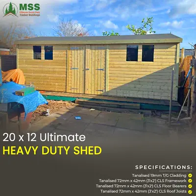 20FT X 12FT Ultimate Heavy Duty Shed With 4FT Double Door • £2860