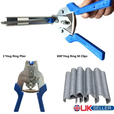 £9.99 • Buy Hog Ring Plier+ 600x M Clips Jaws Tool Staples Chicken Mesh Wire Cage