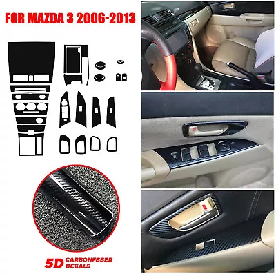 Carbon Fiber Car Interior Center Console Trim Sticker Film For Mazda 3 2006-2013 • $24.29