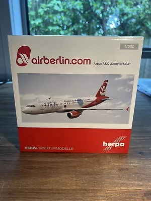1:200 Airberlin Airbus A320 Herpa Airplane Plastic Model Plane • $119