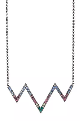$33.25 • Buy NADRI ZigZag Multi Color Crystal Pendant Necklace 133189