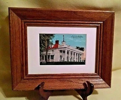 Mount Vernon Picture Matted Framed Vintge Postcard Front View George Washington. • $24.99