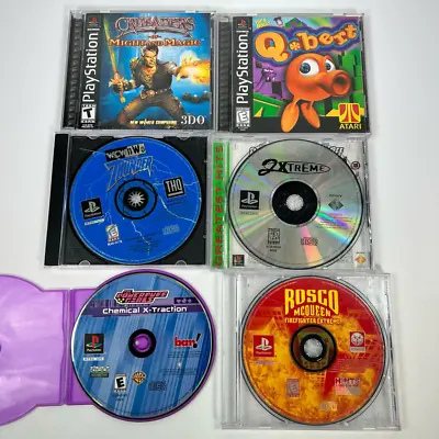 Sony PlayStation One 6 Game Bundle Collection Rated E & T Action & Adventure PS1 • $19.99