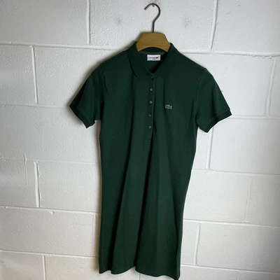 £4.95 • Buy Lacoste Polo Shirt Womens 42 Slim Fit Green Casual Button Up Retro Dress Croc