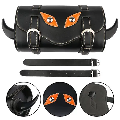 Motorcycle Front 9'' Fork Tool Roll Bag Horn SaddleBag For Harley Chopper Bobber • $28.60