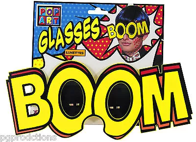 $10.59 • Buy 9  JUMBO BOOM SUNGLASSES Comics Cartoon Word Clown Mask Costume Eye Pop Art Gag 