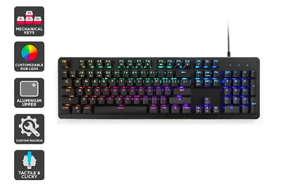 $29.99 • Buy Kogan RGB Mechanical Wired Gaming Keyboard 104 Backlit Full Keys Blue Switch