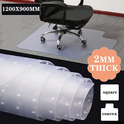 PVC Plastic Non Slip Home Office Under Chair Mat Hard Floor Carpet Protector Mat • £16.95