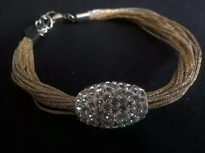 Steel By Design Metallic Bracelet With Crystal Station • $5