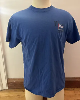 BARBER VINTAGE MOTORCYCLE FESTIVAL 2015 Mens Large T Shirt BLUE • $15