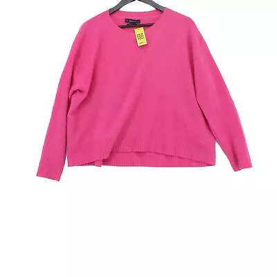 Zara Knitwear Women's Jumper M Pink 100% Cashmere Round Neck Pullover • £44.50