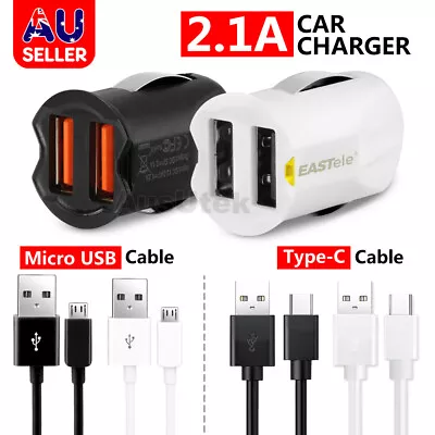 Dual USB Car Charger For Samsung S23 S22 S21 S20 S10 S9 HUAWEI OPPO GOOGLE SONY • $7.95