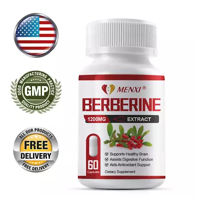 Premium Berberine HCL Extract 1200mg Healthy Cholesterol Anti-inflammatory • $11.59