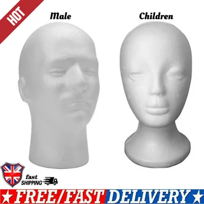 £5.12 • Buy Polystyrene Foam Mannequin Display Head Male & Children Uk Model Dummy Wigs