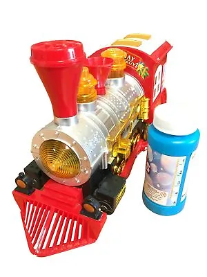 Kids Steam Train Locomotive Engine Bubble Blowing Battery Operated Lights Sound • $19.98