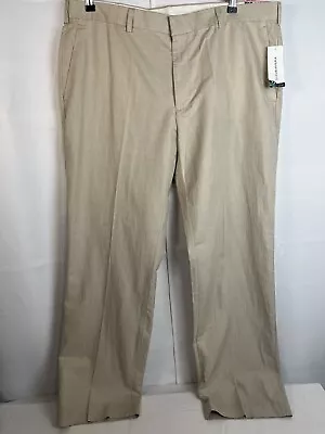 Cubavera Mens Linen Cotton Blend Dress Pants Flat Front Beige Size 40/32 NWT • $29.99