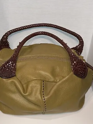 PAOLO MASI Woman Leather Handbag Brown Large Size Made In Italy • $37.99