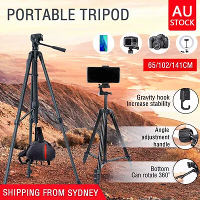 $15.59 • Buy Professional Camera Tripod Stand Mount Remote + Phone Holder For IPhone Samsung