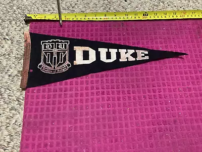 Vintage Duke University Blue Devils Felt Pennant BANNER Flag Old FAST SHIPPER • $8.69