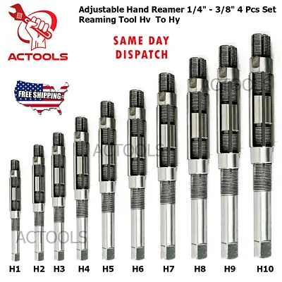 £70.80 • Buy Adjustable Hand Reamer Set Of 10 Pcs H1 To H10 Capacity 3/8  To 15/16'' ACTOOLS