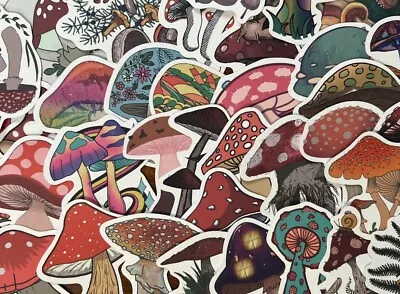 Magical Mushroom Toadstool- Fungi Nature Wild Mushroom Junk Journal X25 Stickers • £4.45