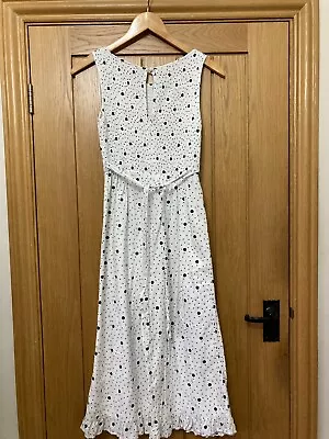 Ladies Size 8 White/black Polka Dot Sleeveless Jumpsuit Miss Selfridge • £4.99