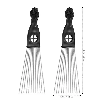  Afro Pick For Natural Hair Barbershop Comb Detangle Wig Steel Needle • £7.78