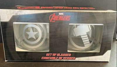$28.99 • Buy Marvel Avengers “Captain America & Thor” 2pk 10oz. Glass Set