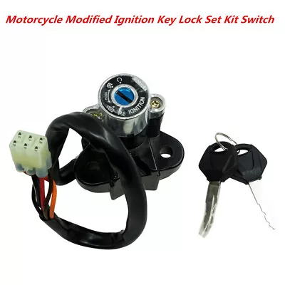 Universal Motorcycle Modified Ignition Key Lock Kit Switch For Kawasaki Yamaha • $29.79