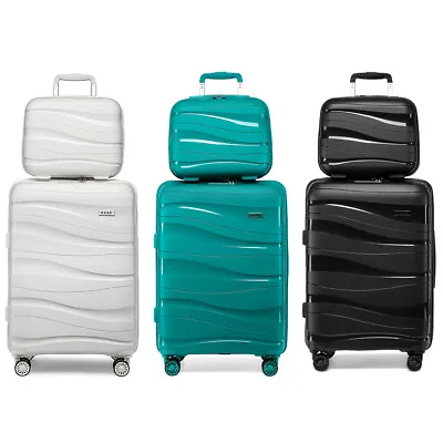 £45.98 • Buy 14/20Inch Hard Shell Polypropyle Luggage Suitcase Trolley Travel Vanity Case Set