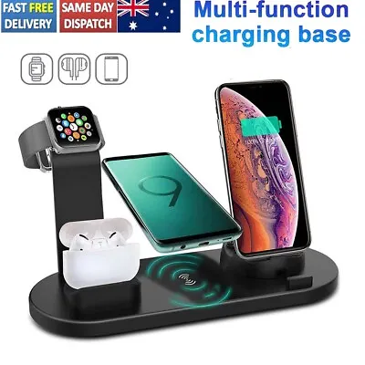 $8.54 • Buy 4 In 1 Wireless Charger Dock Charging Station For Apple Watch IPhone 14 13 12 11