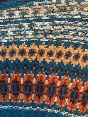 Weird Fish Fair Isle Nordic Jumper Dress Long Sleeve Blue Size 10 Alpine • £36.50