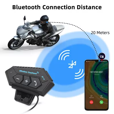 BT-12 Bluetooth Motorcycle Helmet Headset Headphone Speaker Hands-Free • $19.79